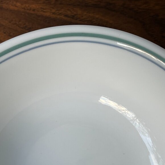 Corelle Vitrelle USA 2 Cereal Bowls Rosemarie Green Rim - Picture 4 of 9